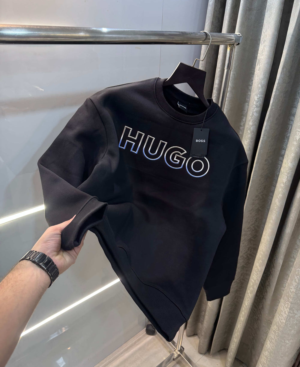 Hugo BO·S$ Black Logo Work Imported Sweatshirt