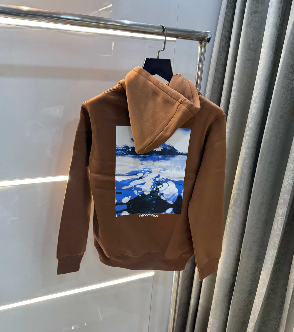 The North Face Brown Printed Imported Hoodie
