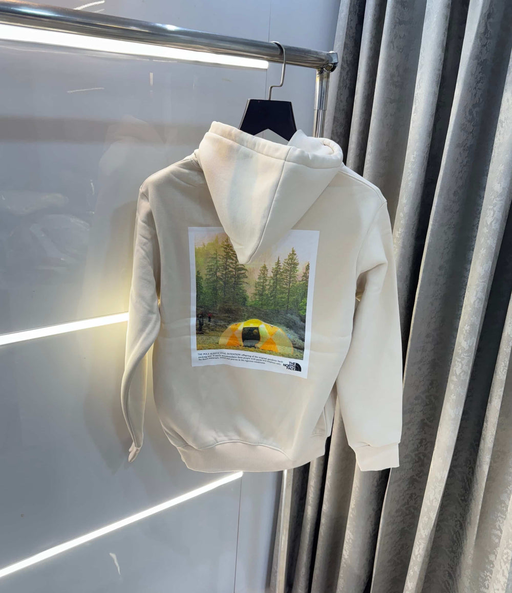 The North Face Cream Printed Imported Hoodie