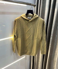 Essential Biege Imported Knitted Hoodie