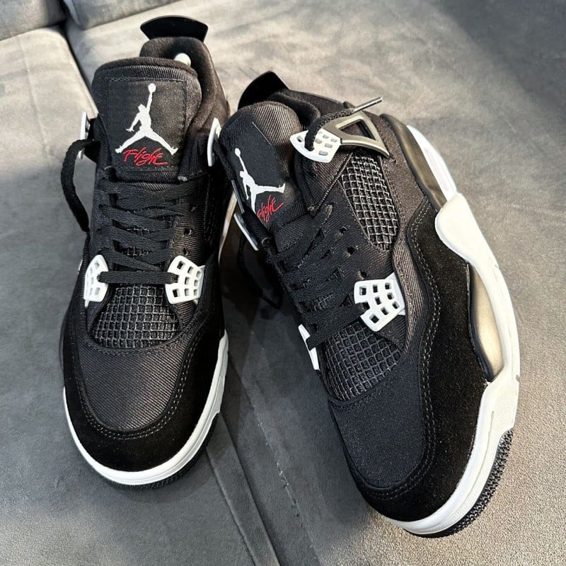 Nikee Air Jordan Retro 4 BLACK CANVAS SEMI UA