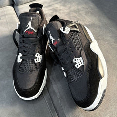 Nikee Air Jordan Retro 4 BLACK CANVAS SEMI UA