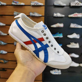 Onitsuka Tiger Sneakers Mexico 66 Slip on White Blue Red Sneakers For Mens