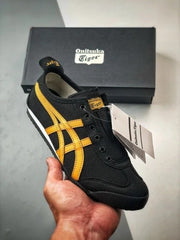 Onitsuka Tiger Mexico 66 Slip On Black Yellow Sneakers For Mens D-1768