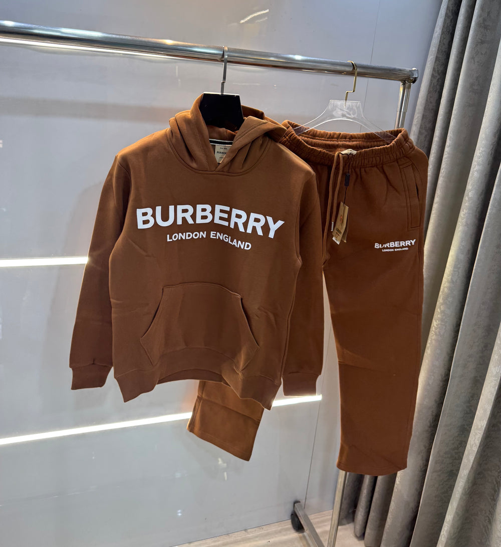 Burberr y Brown Logo Print Imported Tracksuit