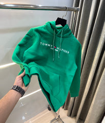 Tomm y Hilfiger Green Embroidery Logo Imported Hoodie