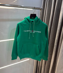 Tomm y Hilfiger Green Embroidery Logo Imported Hoodie