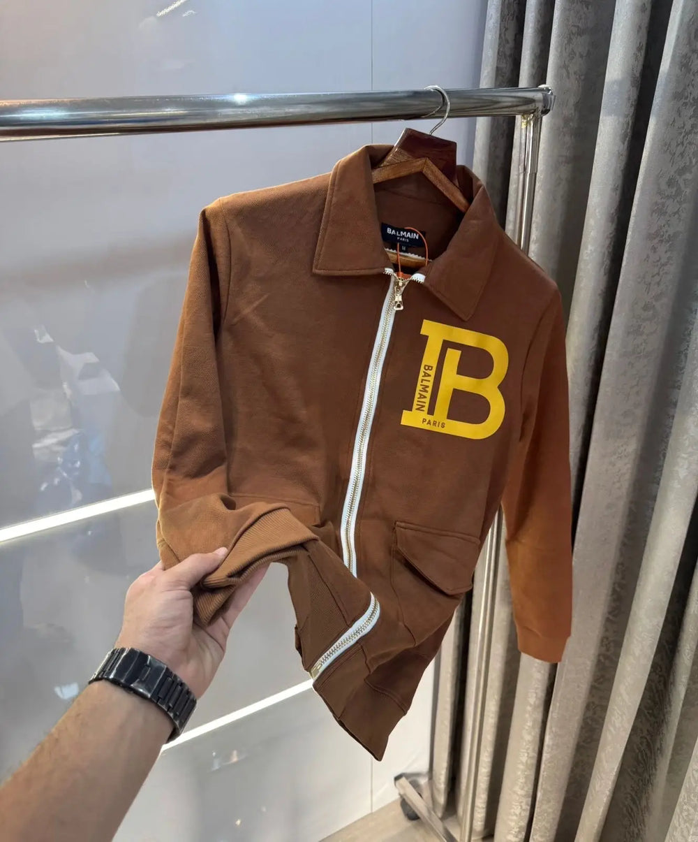 Balmai n Paris Brown Logo Imported Jacket