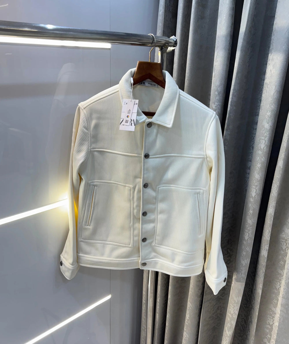 Zar a white Premium Classic Bomber Jacket