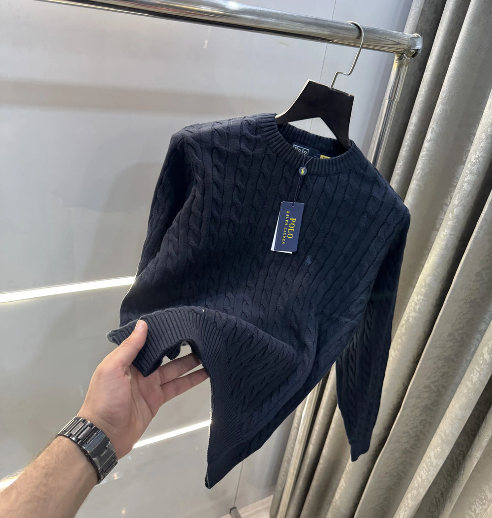 Ralph Lauren Navy Blue Knitted Imported Pull Over