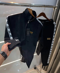 Dolce& Gabbana Black Embroidery Logo Imported Tracksuit With Brand Carry Bag