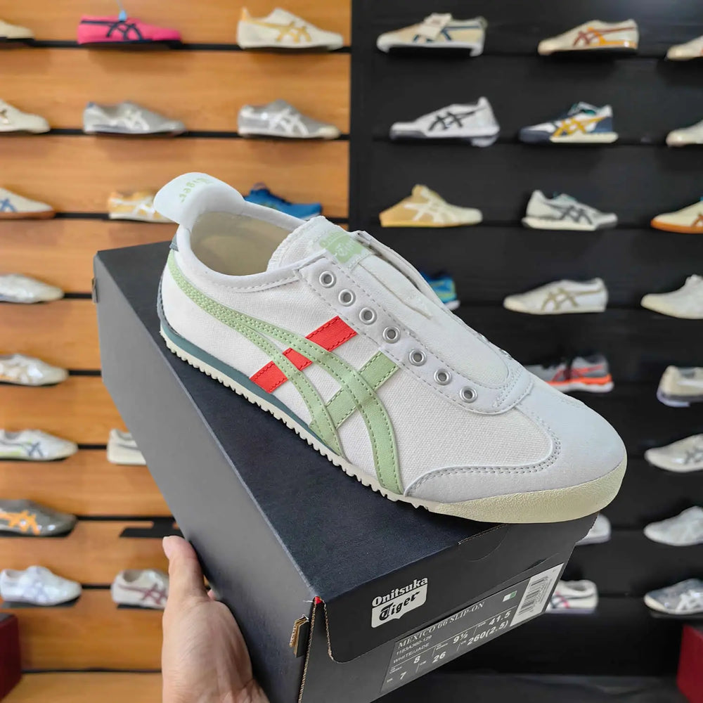 Onitsuka Tiger Mexico 66 Slip On White Jade Green For Mens
