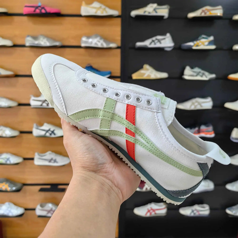Onitsuka Tiger Mexico 66 Slip On White Jade Green For Mens