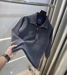 Ralph Lauren Grey Cord Imported Pull Sweatshirt