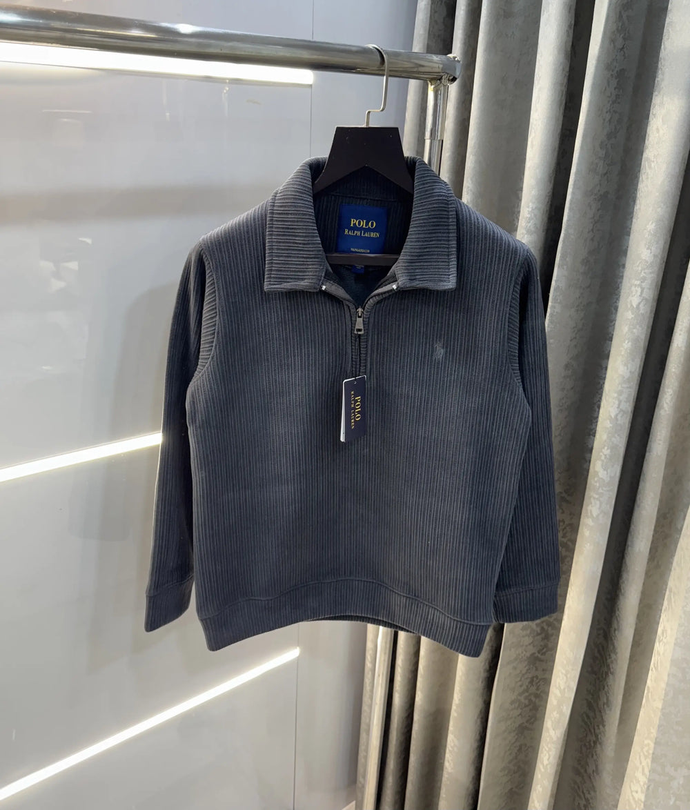 Ralph Lauren Grey Cord Imported Pull Sweatshirt