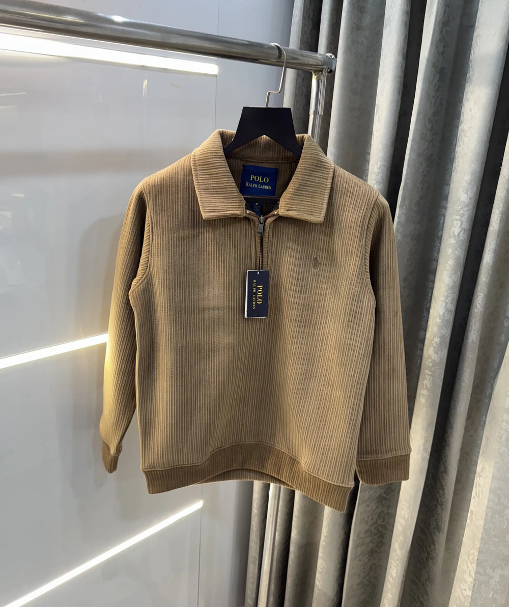 Ralph Lauren Brown Cord Imported Pull Sweatshirt