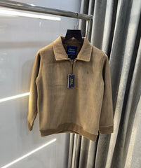 Ralph Lauren Brown Cord Imported Pull Sweatshirt