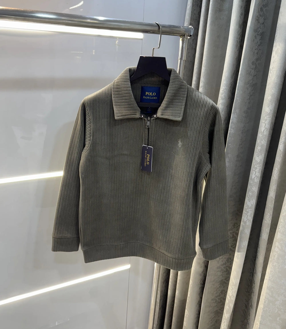 Ralph Lauren Green Cord Imported Pull Sweatshirt