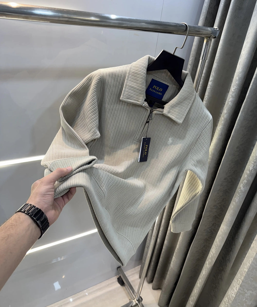 Ralph Lauren Beige Cord Imported Pull Sweatshirt