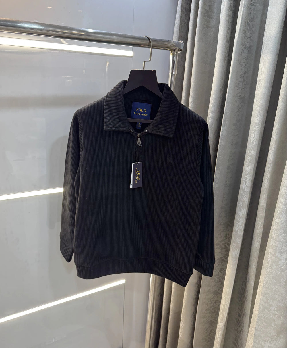 Ralph Lauren Black Cord Imported Pull Sweatshirt