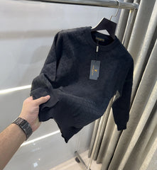 Louis Vuitton Black Logo Work Imported Pull Over
