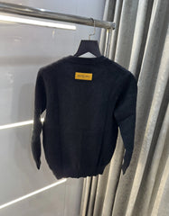 Louis Vuitton Black Logo Work Imported Pull Over