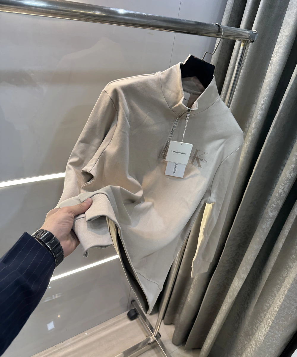 Calvin Klein Cream Zip Premium Sweatshirt