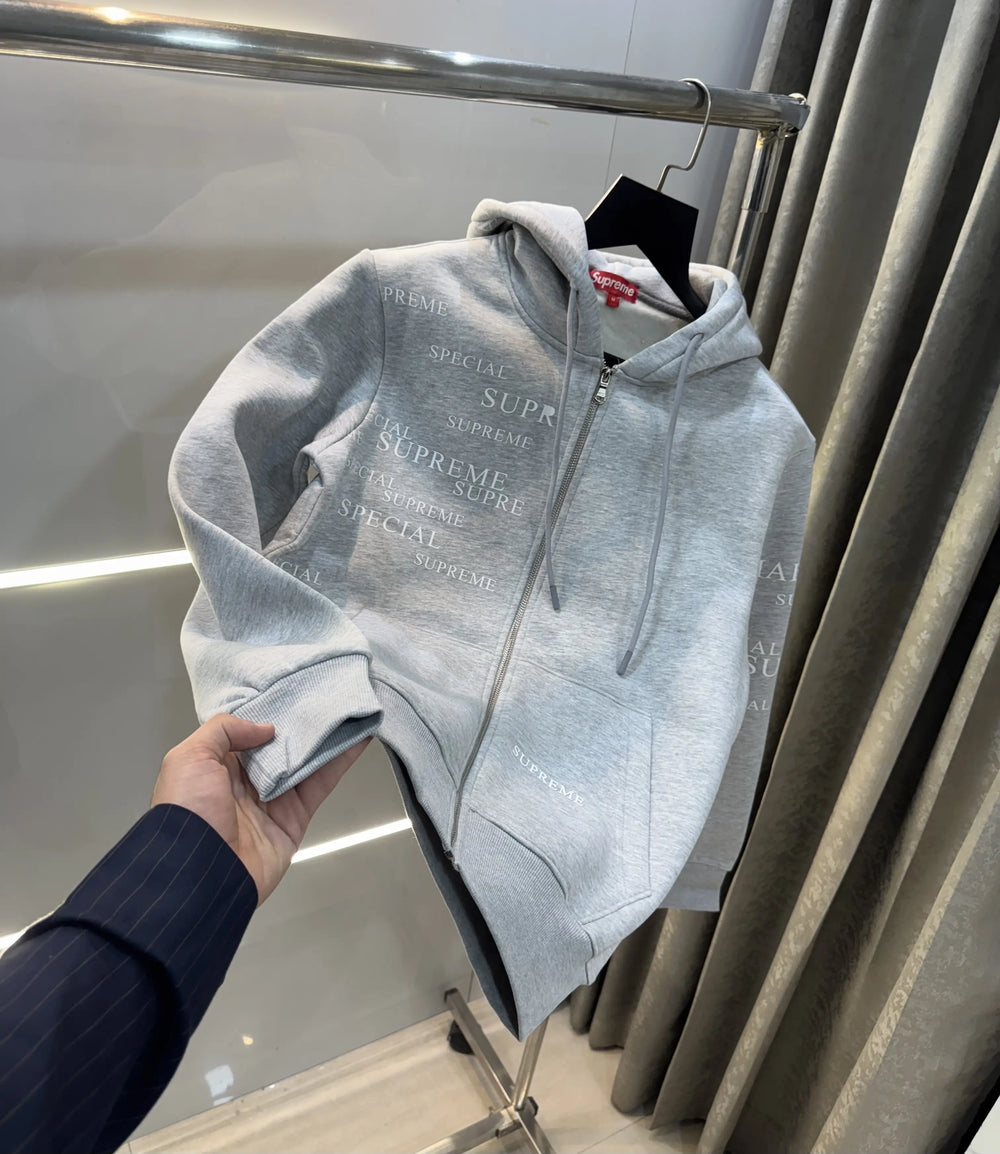 Suprem e Grey Imported Zipper Jacket
