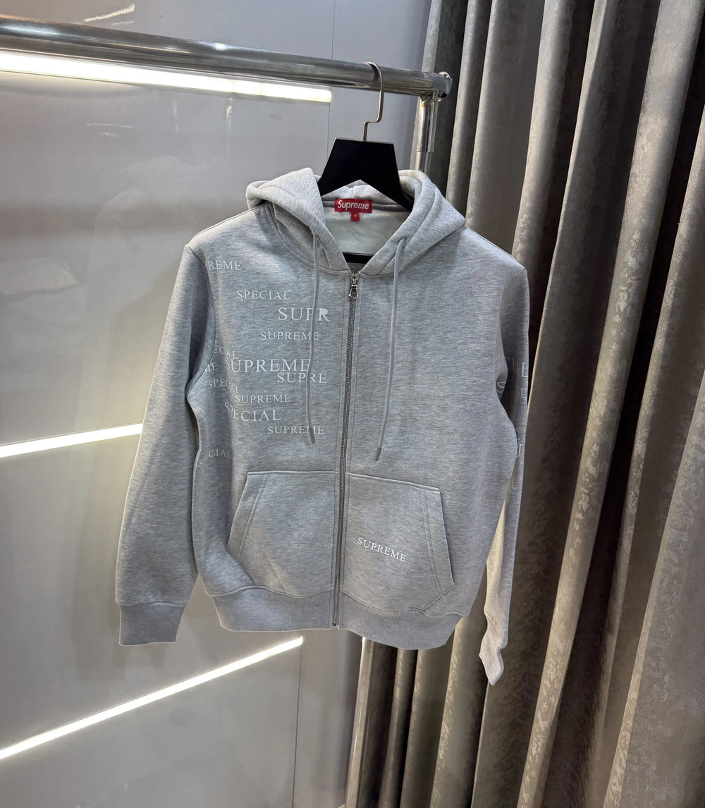 Suprem e Grey Imported Zipper Jacket