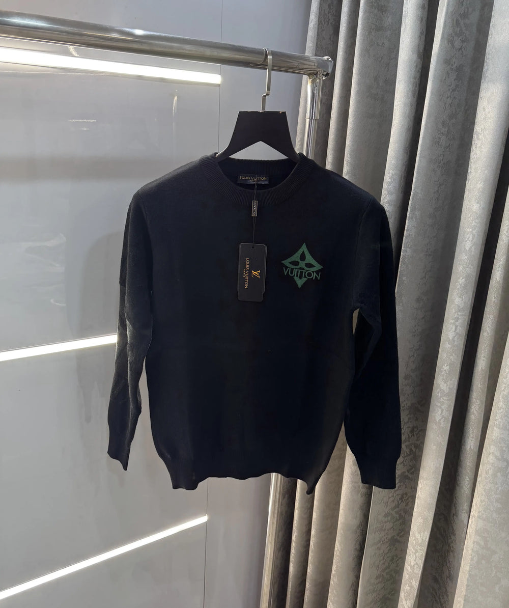 Louis Vuitton Black Imported Knitted Pull Over