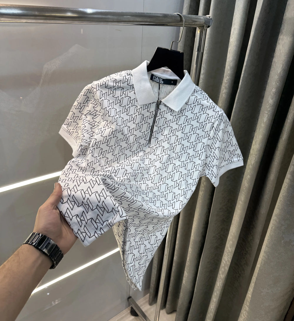Karl Lagerfled White Imported Polo T-Shirt
