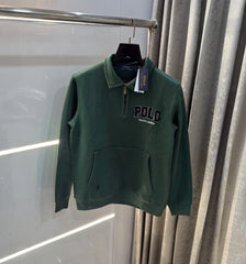 Ralph Lauren Olive Green Embroidery Logo Imported Sweatshirt