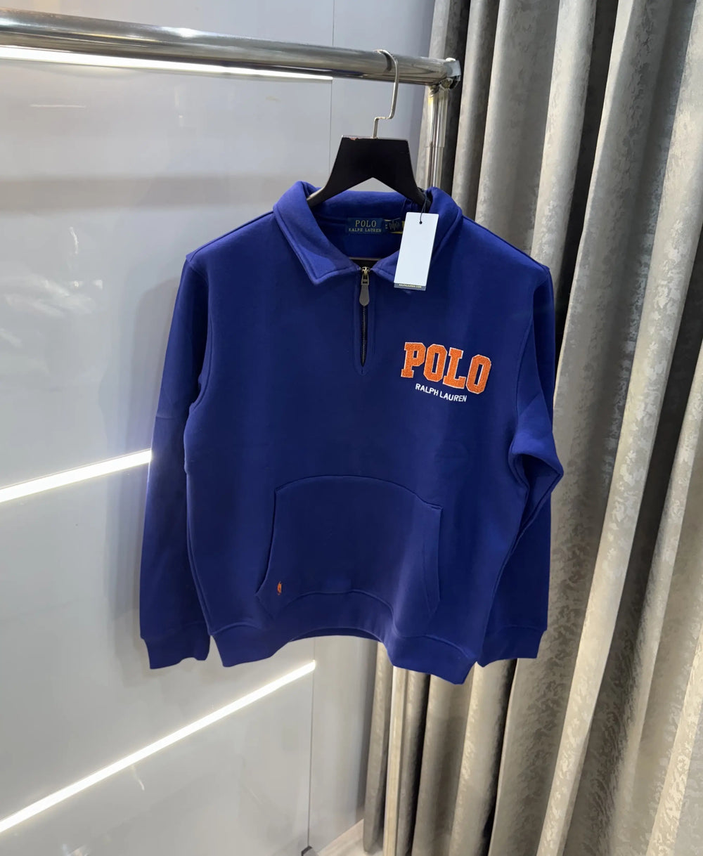 Ralph Lauren Blue Embroidery Logo Imported Sweatshirt
