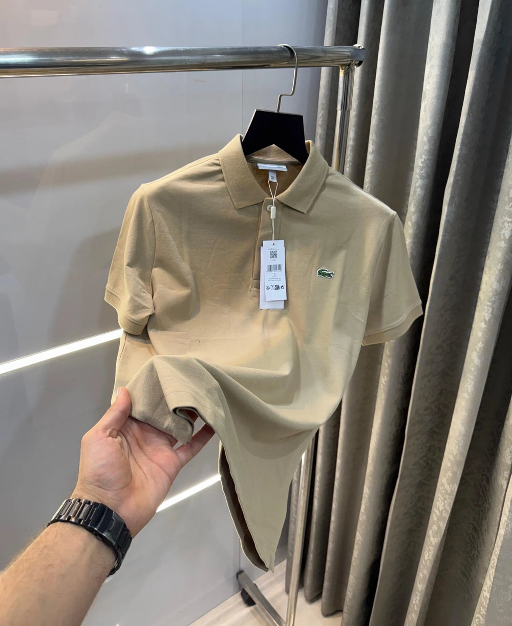 Lacost e Baige Embroidery Logo Premium Polo T-Shirt