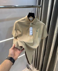 Lacost e Baige Embroidery Logo Premium Polo T-Shirt