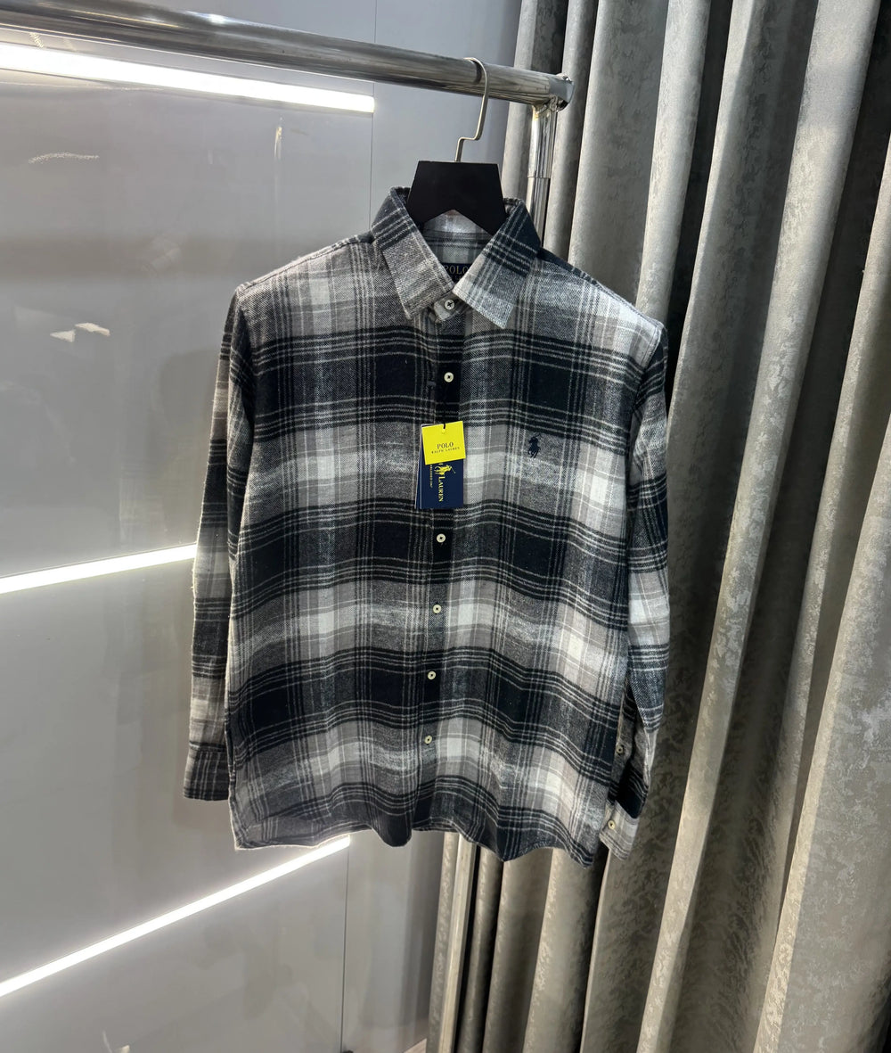 Ralph Lauren Grey Black Brushing Checks Premium Shirt