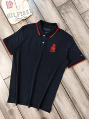 Tomm y Hilfige r Navy Blue Logo Work Premium Polo T-Shirt