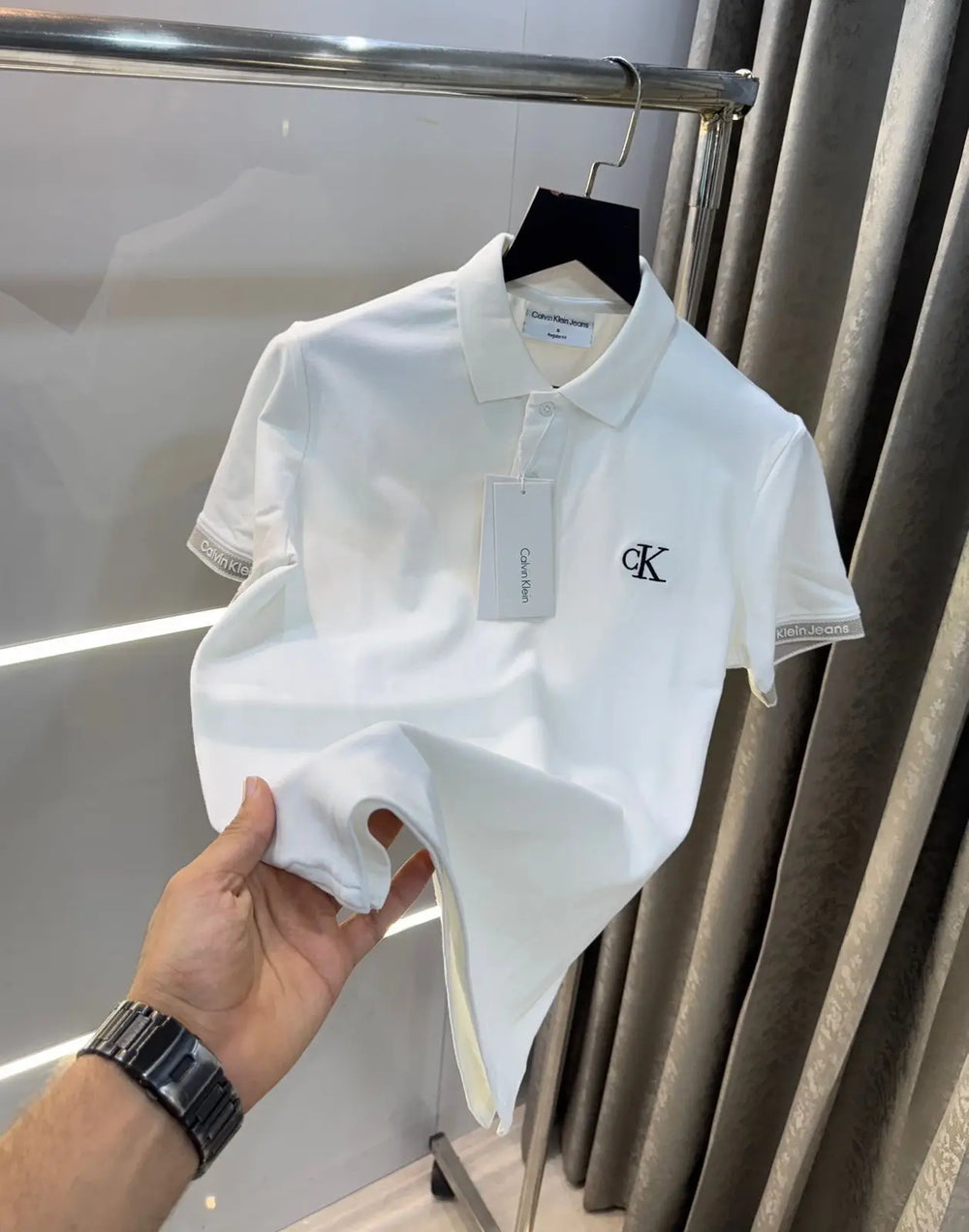 Calvin Klein White Premium Polo T-Shirt