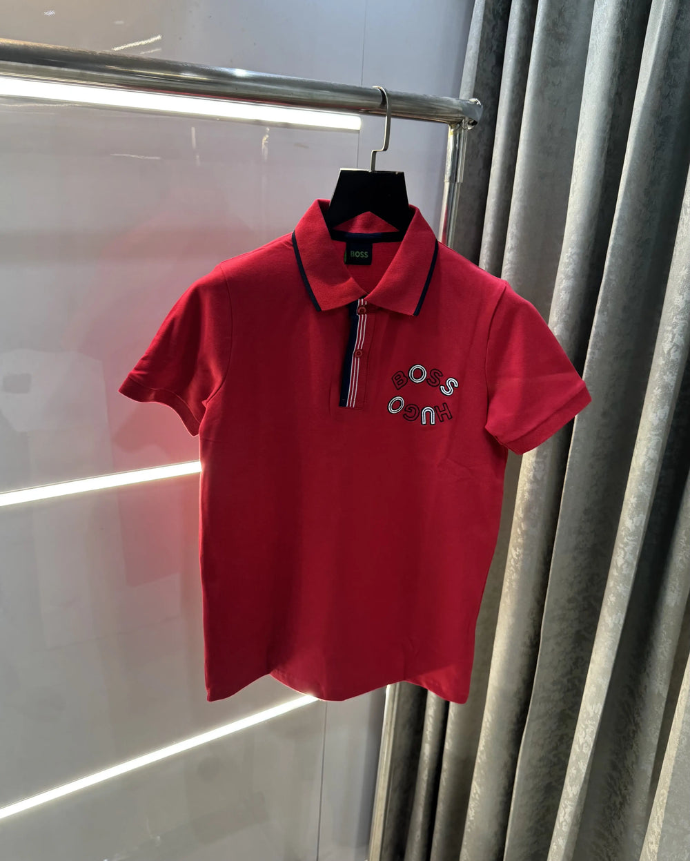 Hugo Bo-$s Red Logo Work Premium Polo T-Shirt