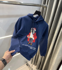 Ralph Lauren Navy Blue Teddy Edition Embroidery Logo Imported Hoodie