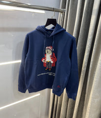 Ralph Lauren Navy Blue Teddy Edition Embroidery Logo Imported Hoodie