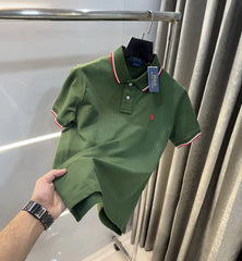 Ralph Lauren Green Embroidery Logo Premium Polo T-Shirt