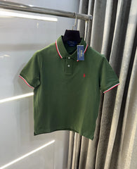 Ralph Lauren Green Embroidery Logo Premium Polo T-Shirt