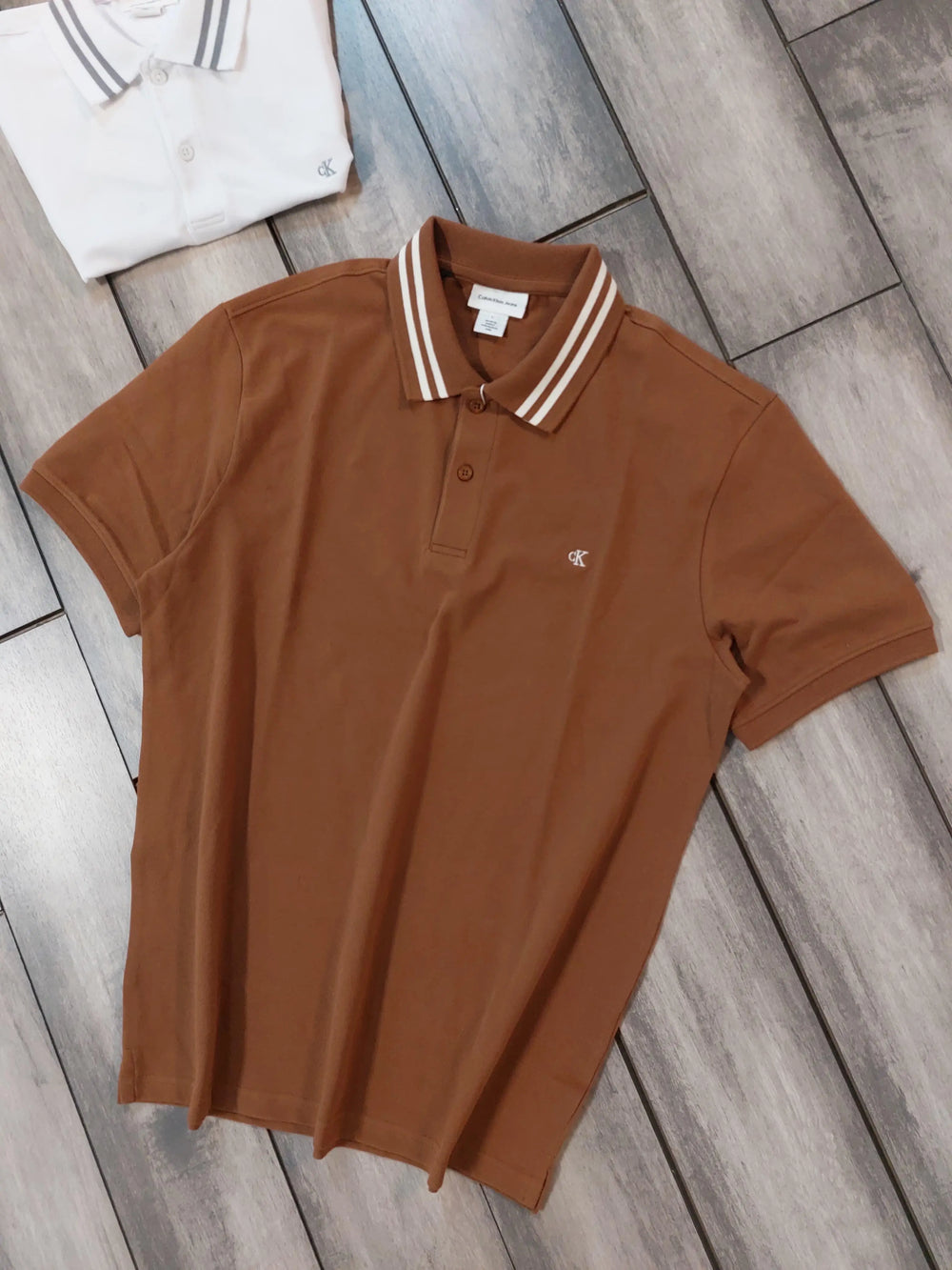 Calvin Klein Brown Embroidery Logo Premium Polo T-Shirt