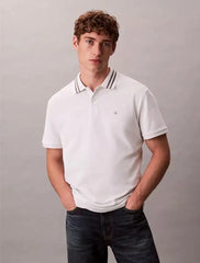 Calvin Klein WhiteEmbroidery Logo Premium Polo T-Shirt