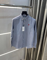 Ami Paris Indigo Blue Embroidry Logo Premium Shirt