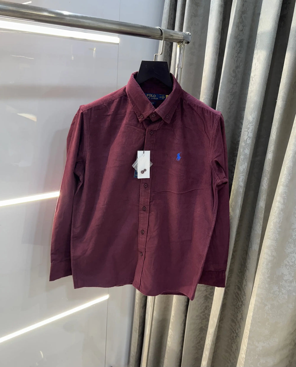 Ralph Lauren Wine Embroidry Logo Premium Shirt