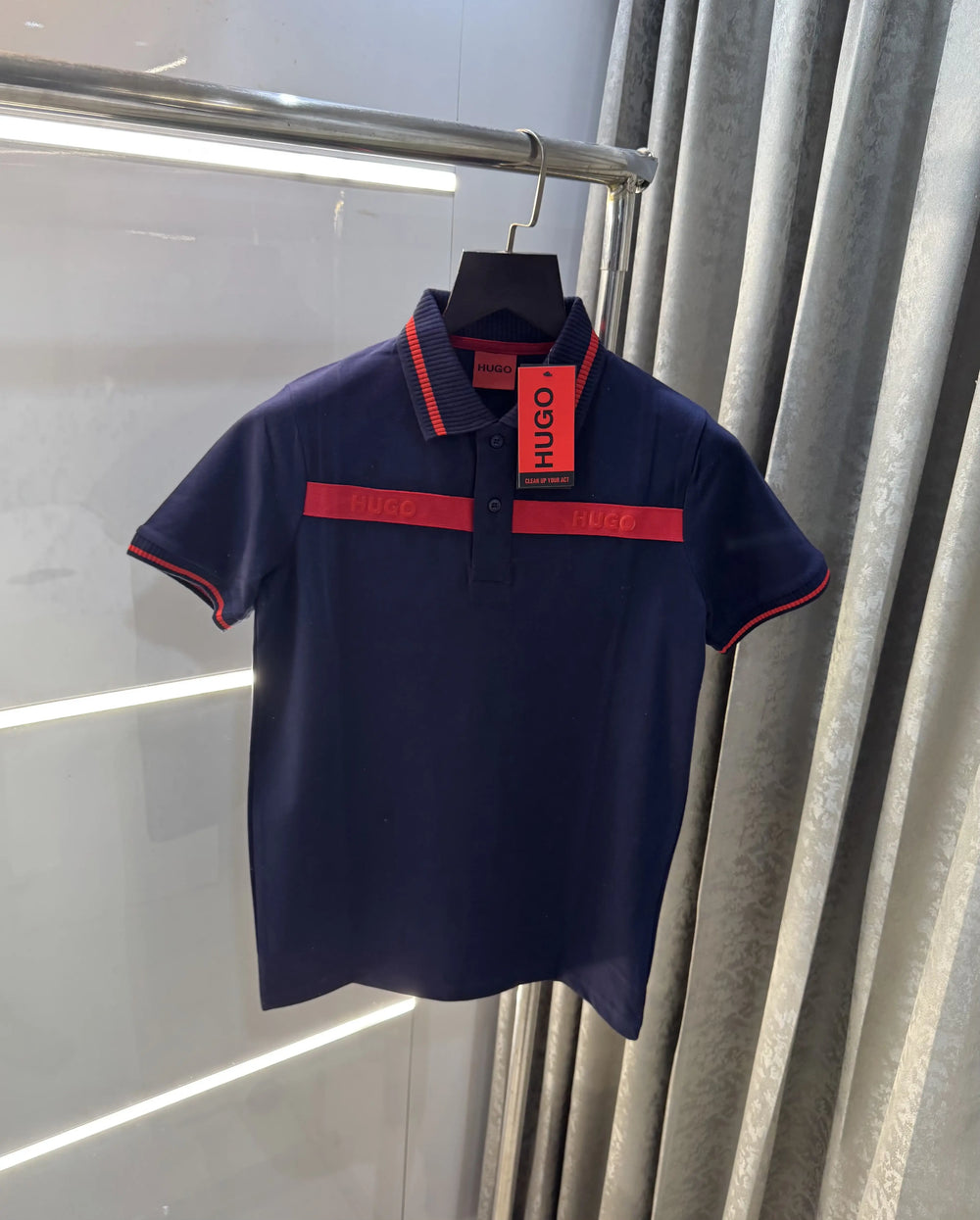 Hugo Boss Navy Blue Logo Work Premium Polo T-Shirt