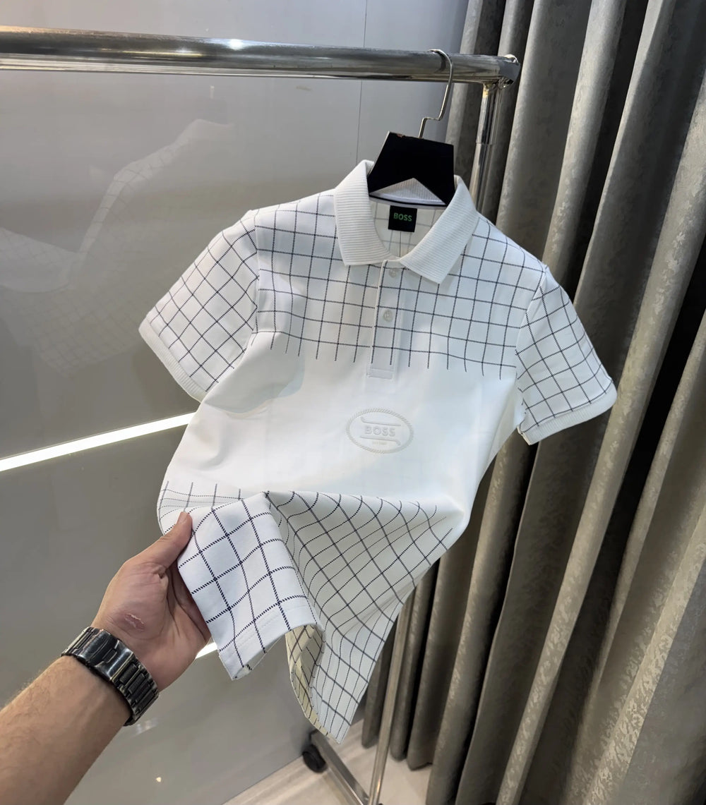 Hugo Bos s White Logo Work Premium Polo T-Shirt