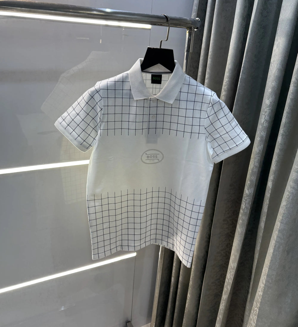 Hugo Bos s White Logo Work Premium Polo T-Shirt